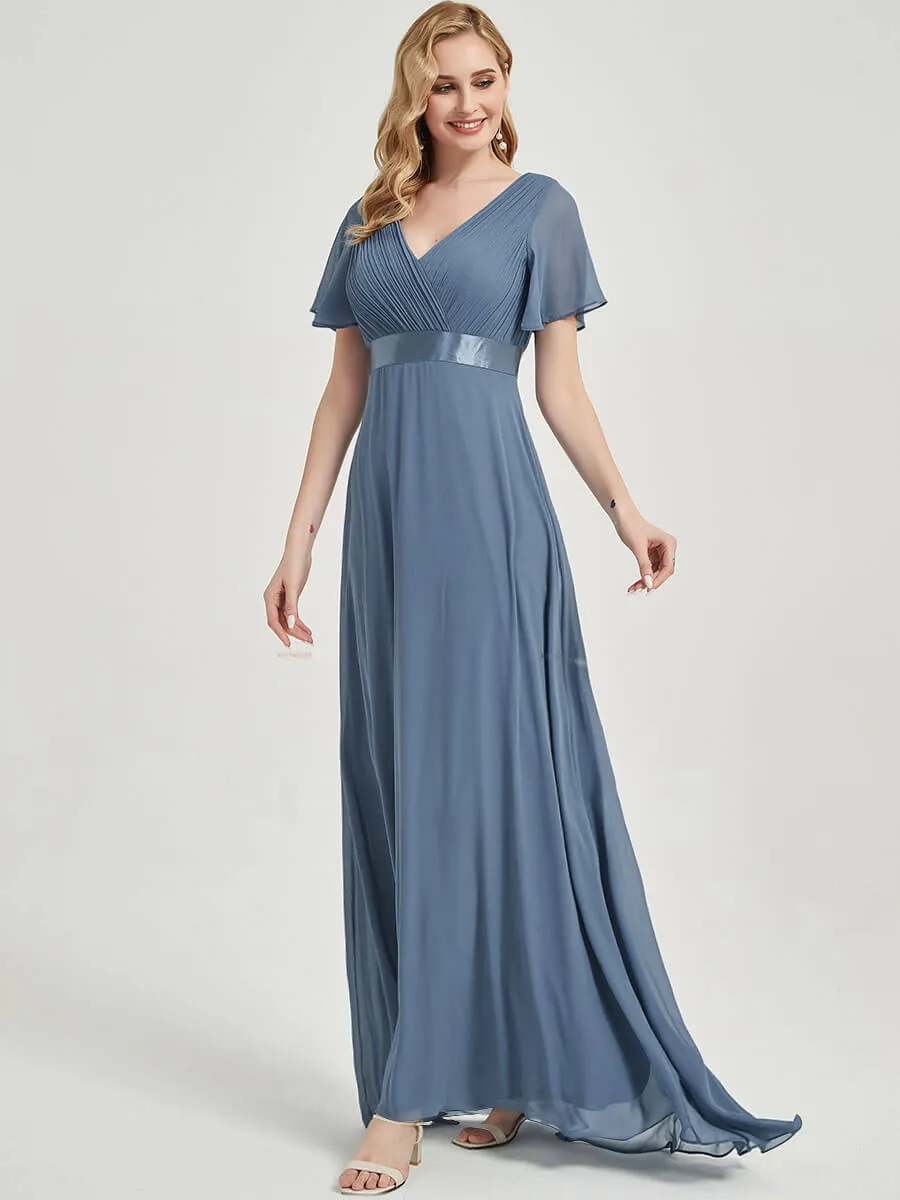 [Final Sale] Emerald Green A-Line Floor-Length Ruffle Pleated Bridesmaid Dresses