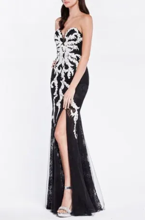 Flavia Black and White Gown