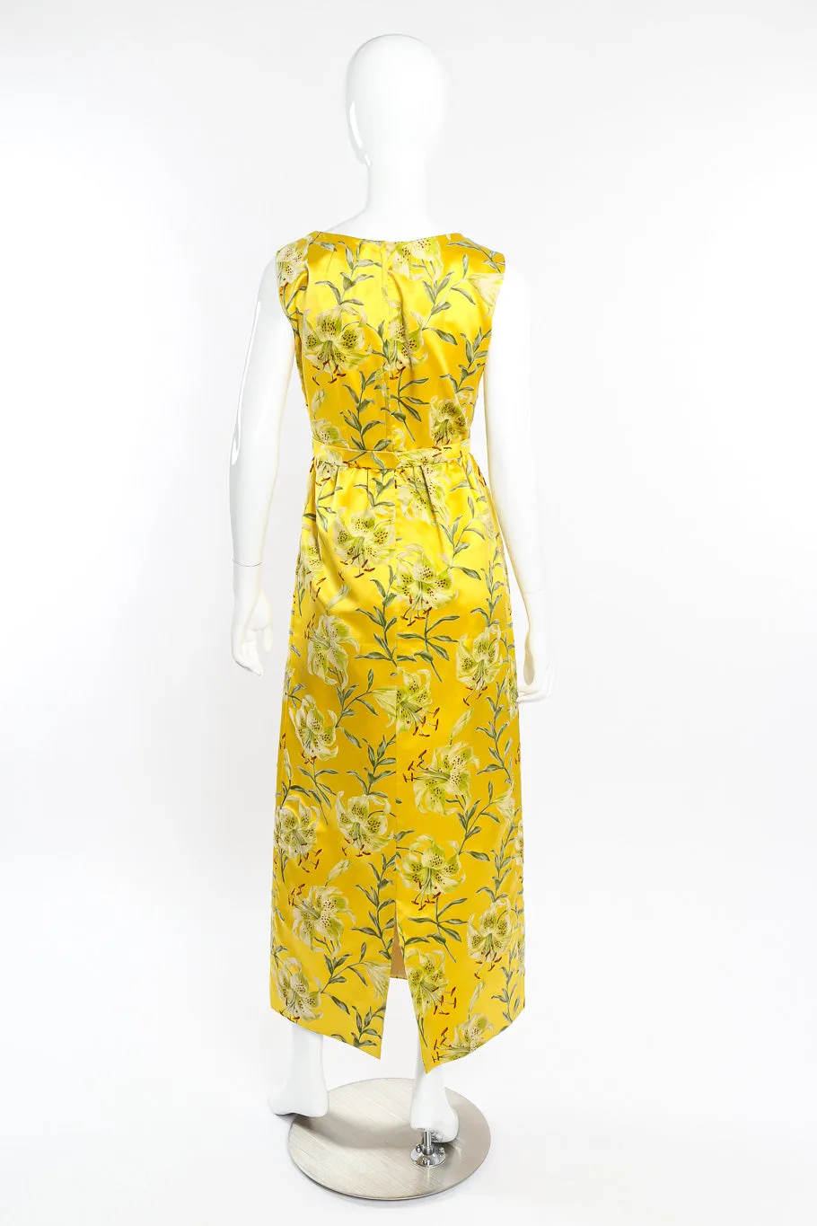 Flocked Velvet Floral Gown
