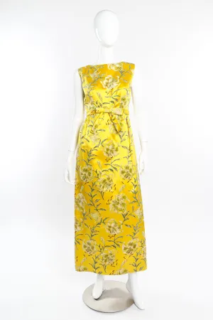 Flocked Velvet Floral Gown