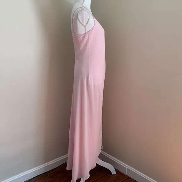 FLORA NIKROOZ Pink Crystal Embellished Backless Gown