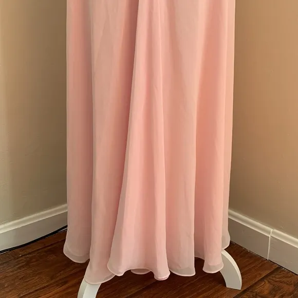 FLORA NIKROOZ Pink Crystal Embellished Backless Gown