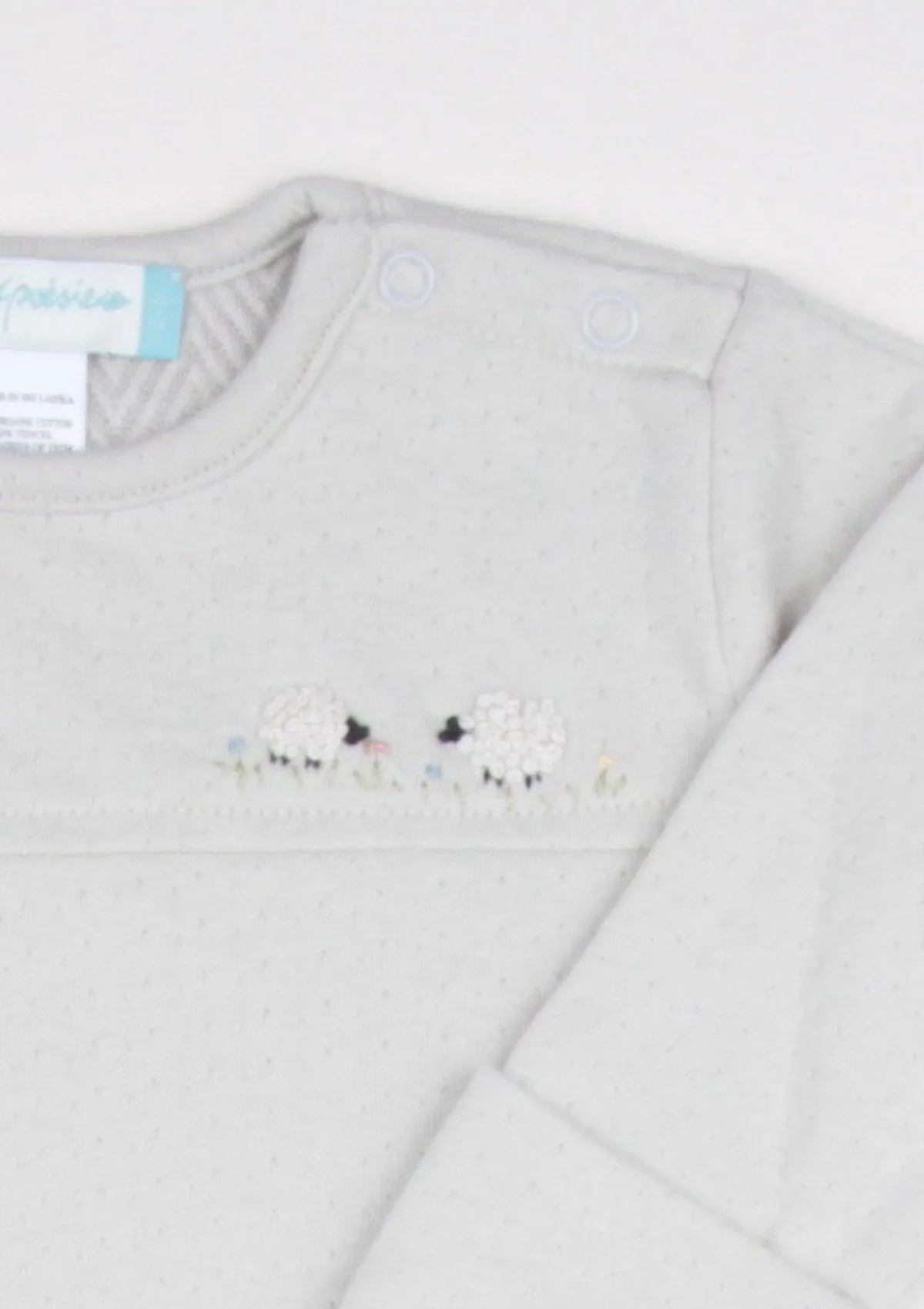 Fluffy Sheep Baby Gown, Dove Grey