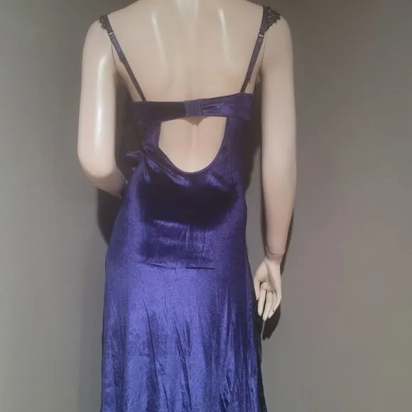 Fredericks Of Hollywood Georgine Velvet And Lace Gown Lingerie  Purple