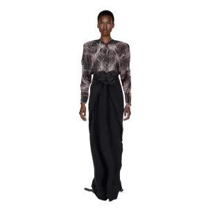 GALANOS Black Laced Evening Gown | Size M