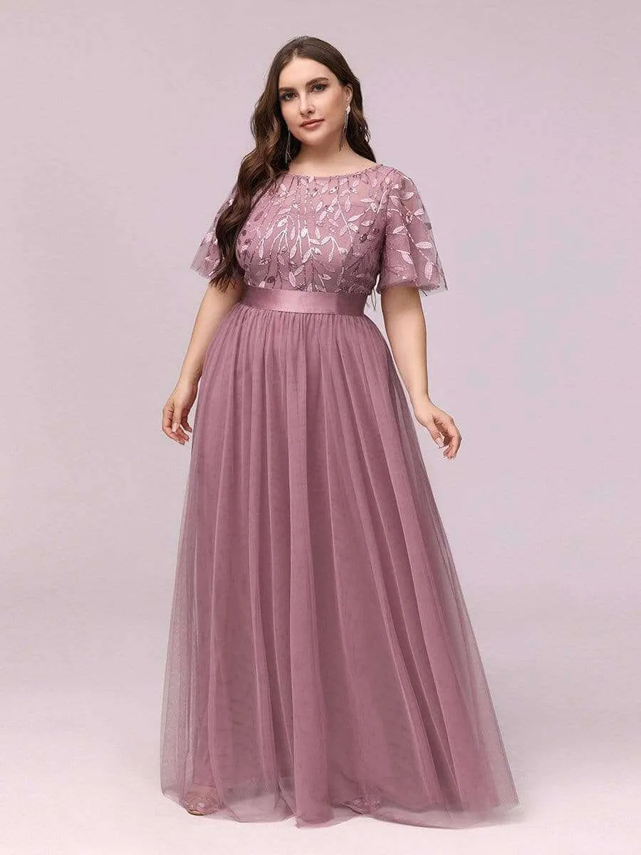 Georgia flutter sleeve tulle bridesmaid dress in light gold s18 Express NZ wide