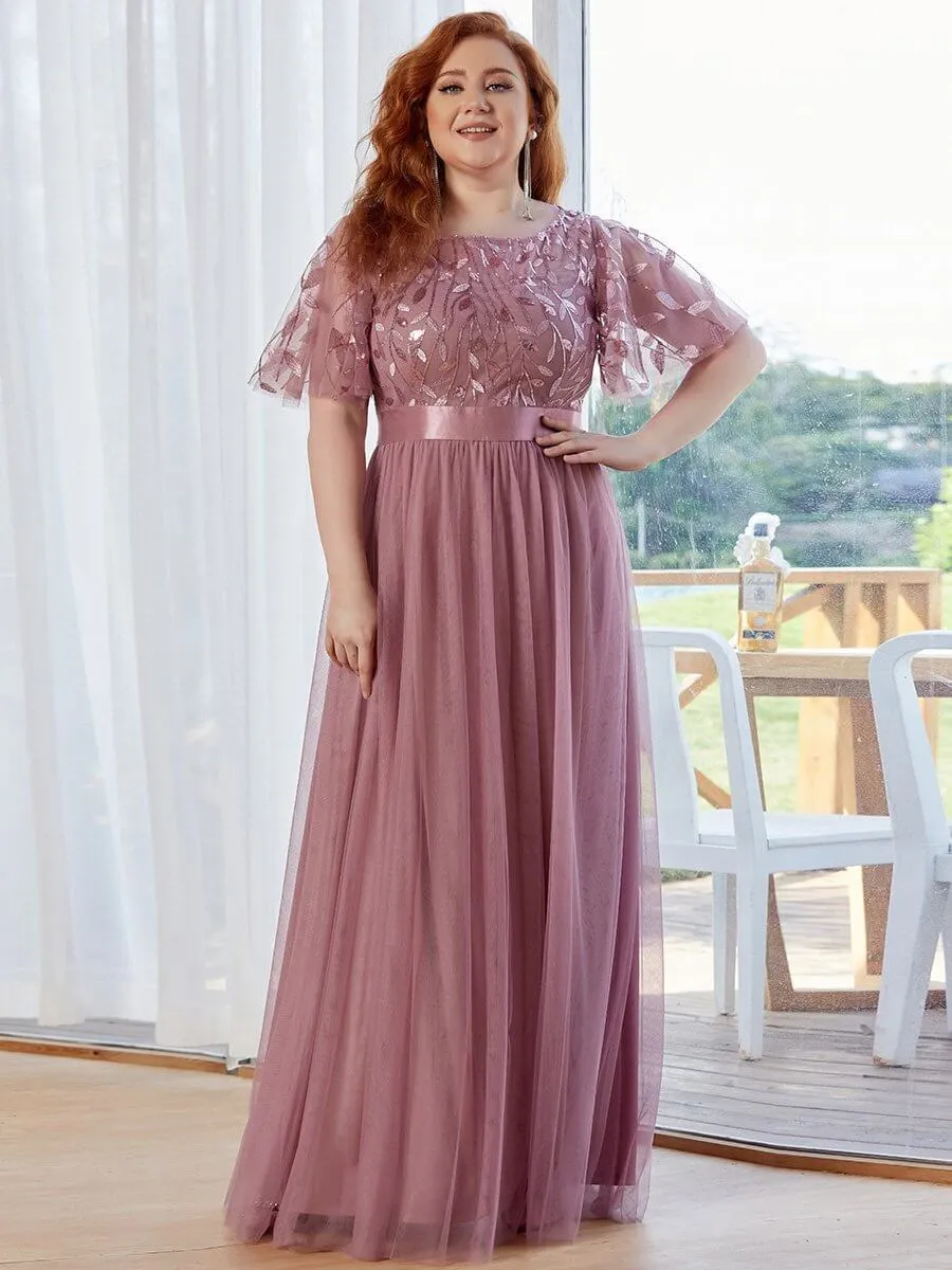 Georgia flutter sleeve tulle bridesmaid dress in light gold s18 Express NZ wide