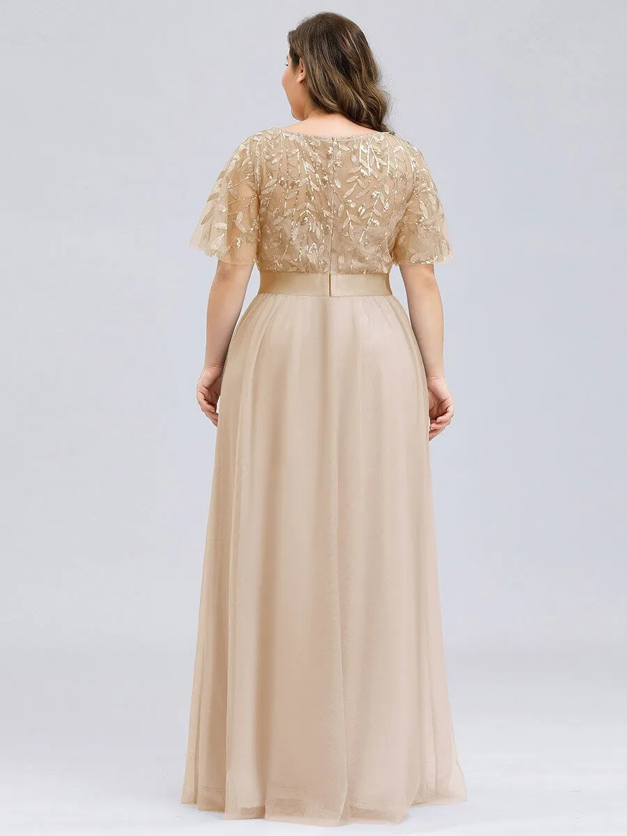 Georgia flutter sleeve tulle bridesmaid dress in light gold s18 Express NZ wide