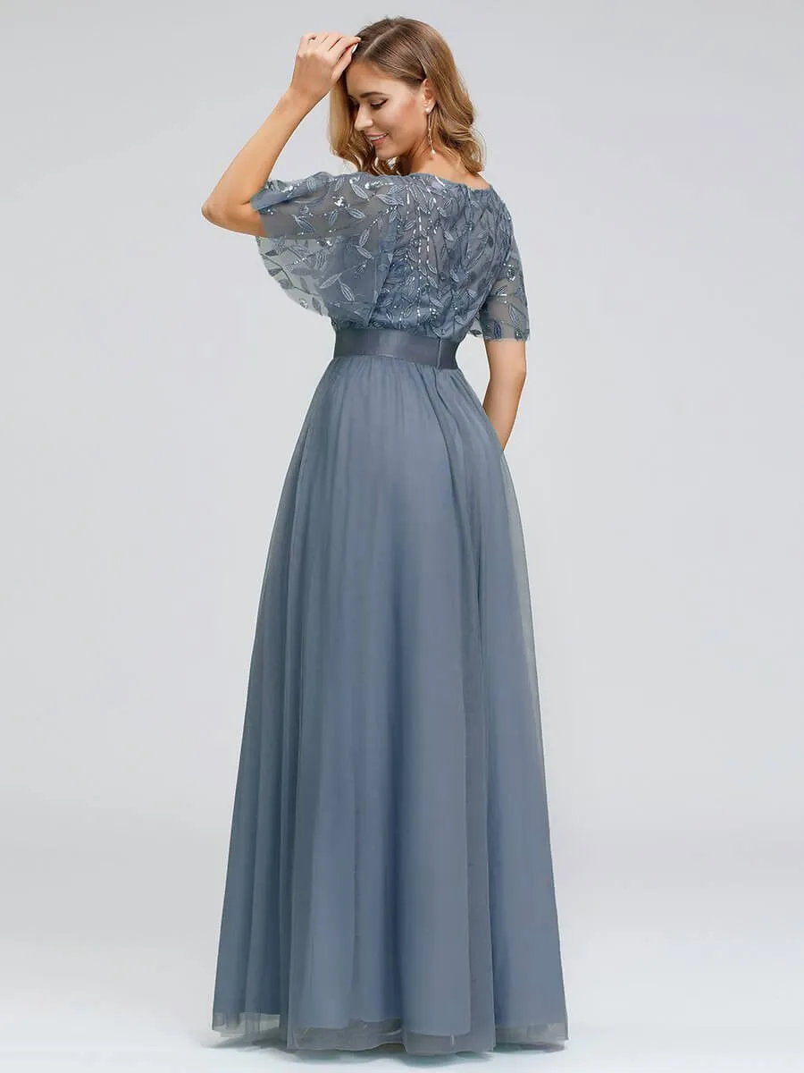 Georgia flutter sleeve tulle bridesmaid dress in light gold s18 Express NZ wide
