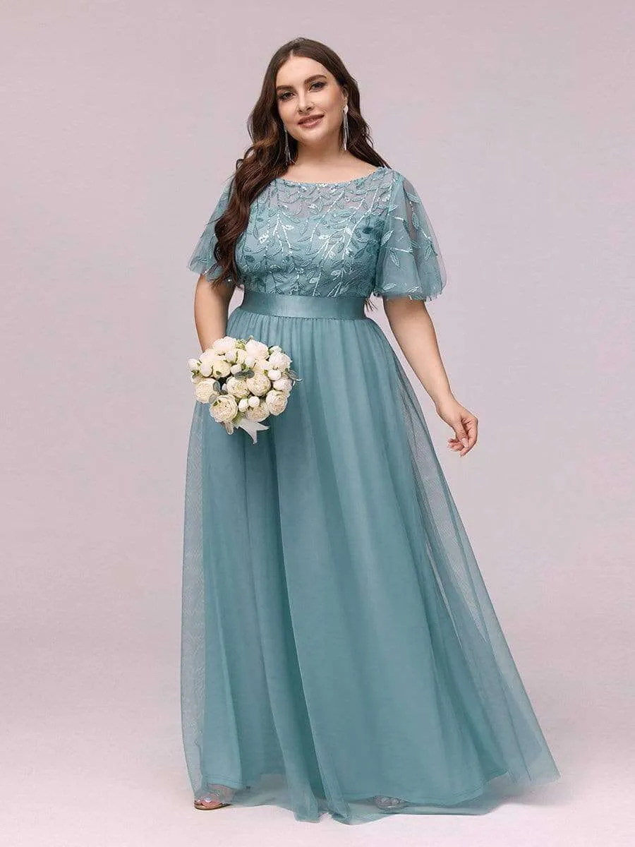 Georgia flutter sleeve tulle bridesmaid dress in light gold s18 Express NZ wide
