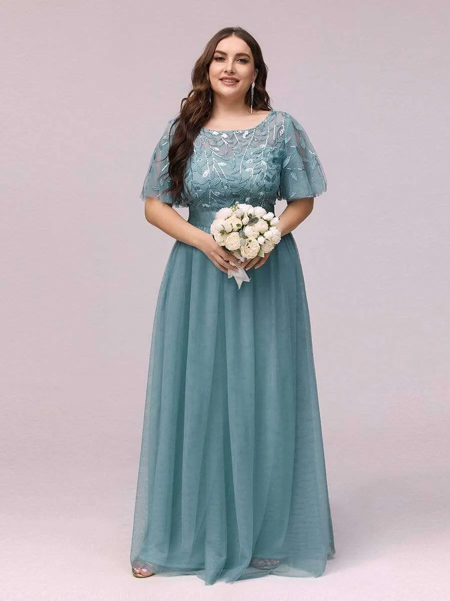 Georgia flutter sleeve tulle bridesmaid dress in light gold s18 Express NZ wide