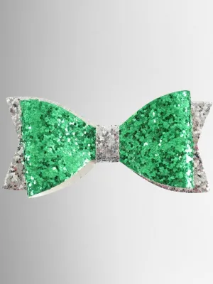Girls 4" Glitter Holiday Hair Bow with Alligator Clip (3 Color Options)