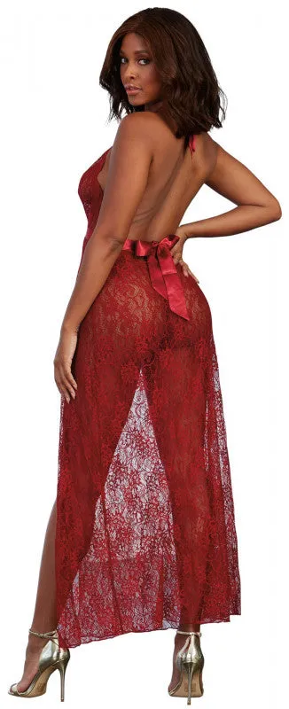 Gown, G-String - Medium - Garnet