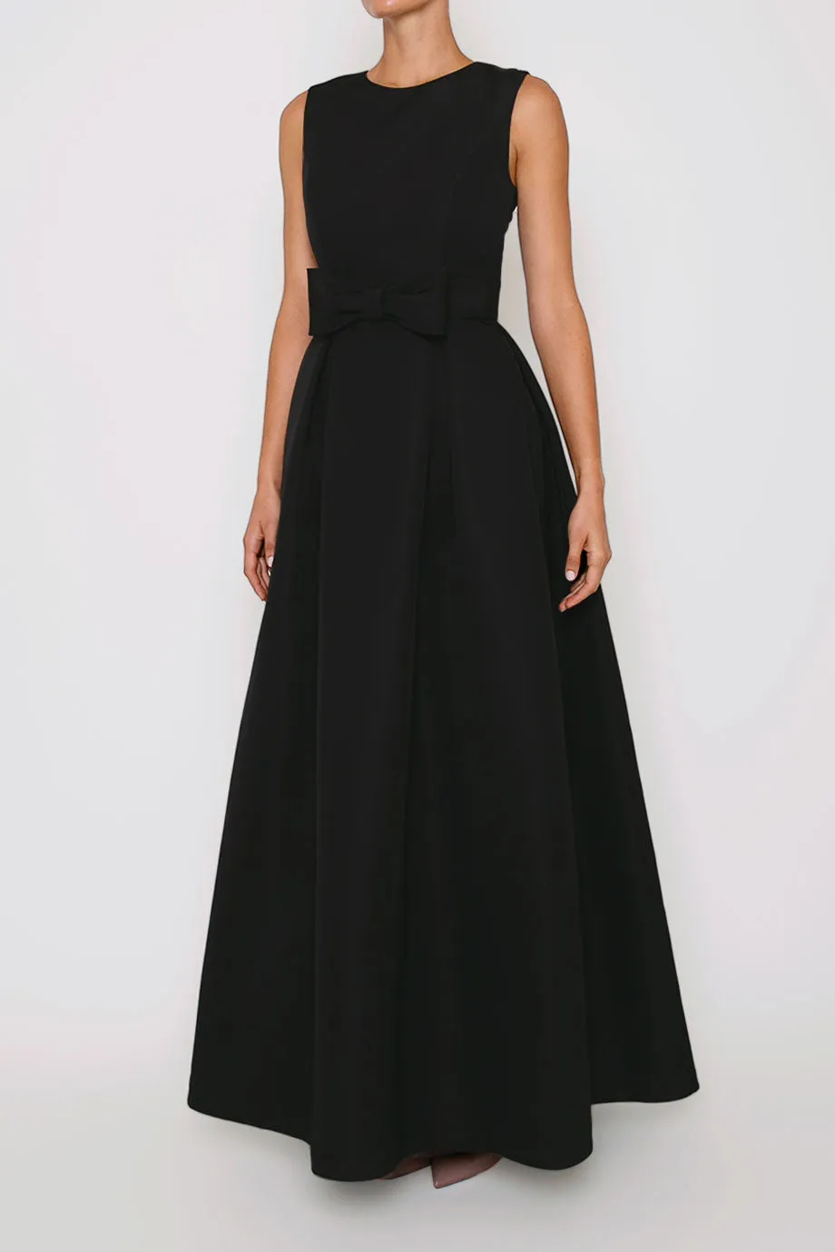 Grace Silk Faille Full Gown with Removable Bow Belt