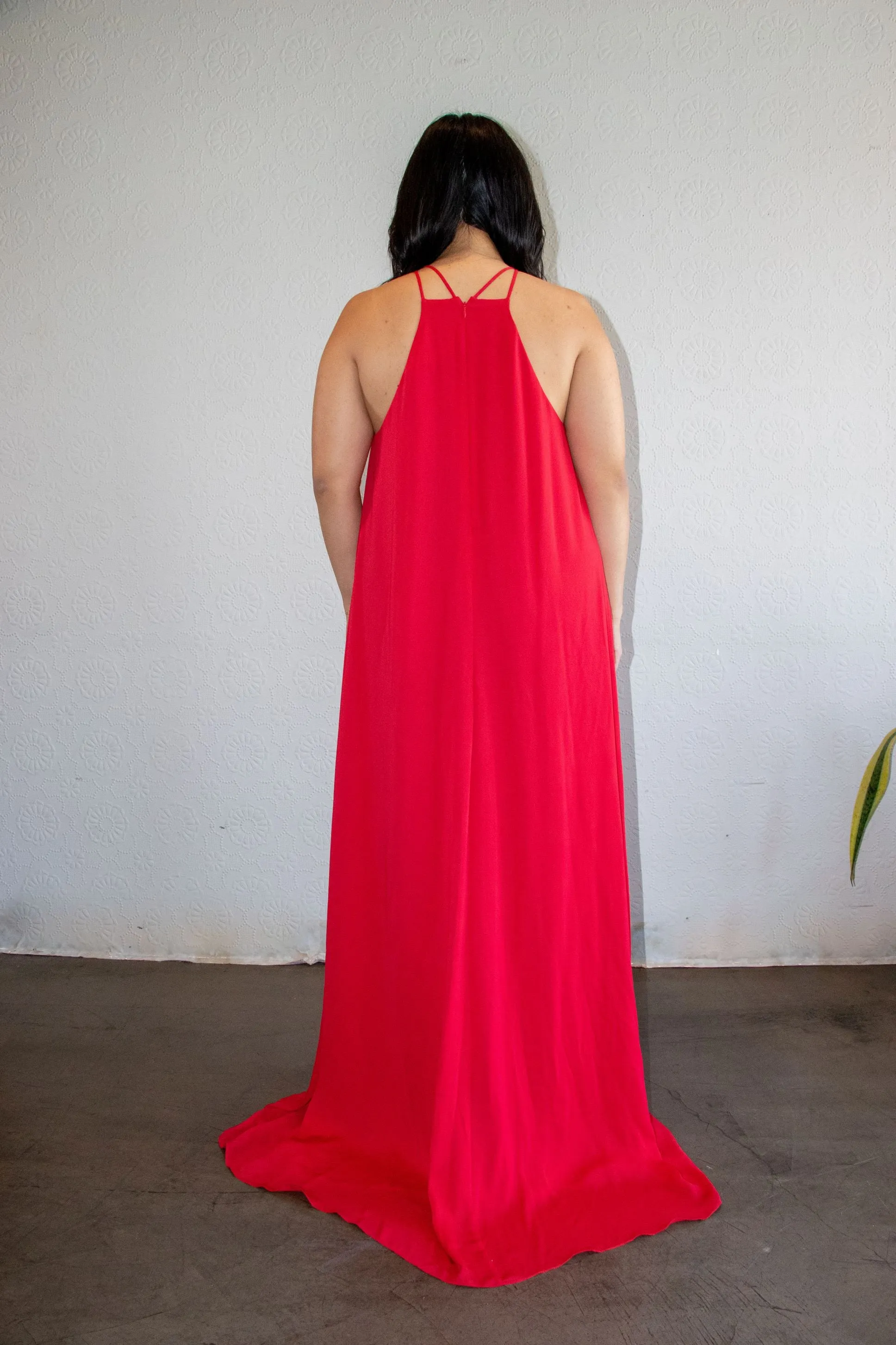 Halston Heritage - Cardinal High Low Dress - L