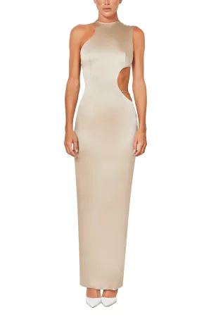 Halter Gown With Side Cut Out Detail
