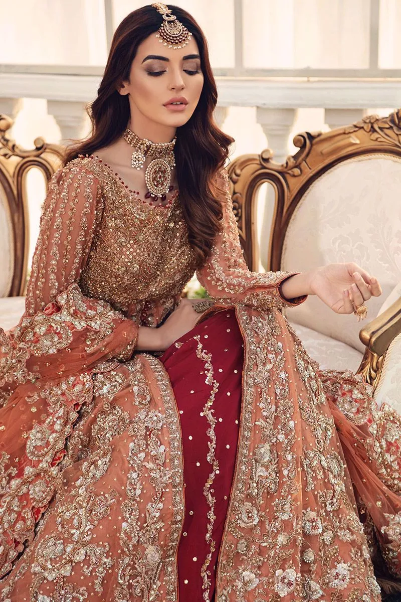 Indian Bridal Long Shirt Lehenga Designer Attire #BN1188