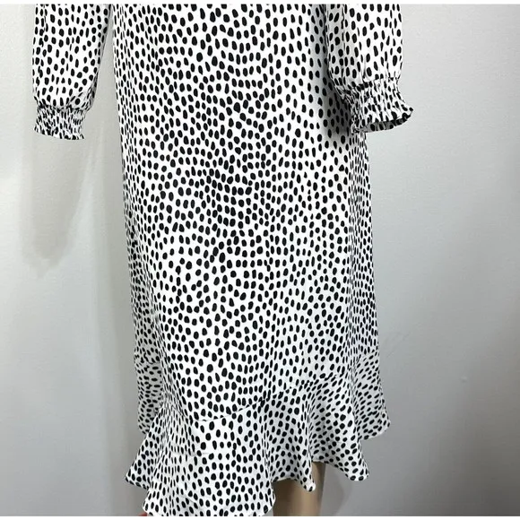 J.Crew Midi Dress Women’s Leopard Ruffle Long Sleeve Size 2 Blouson NWT