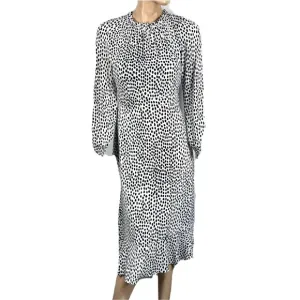 J.Crew Midi Dress Women’s Leopard Ruffle Long Sleeve Size 2 Blouson NWT