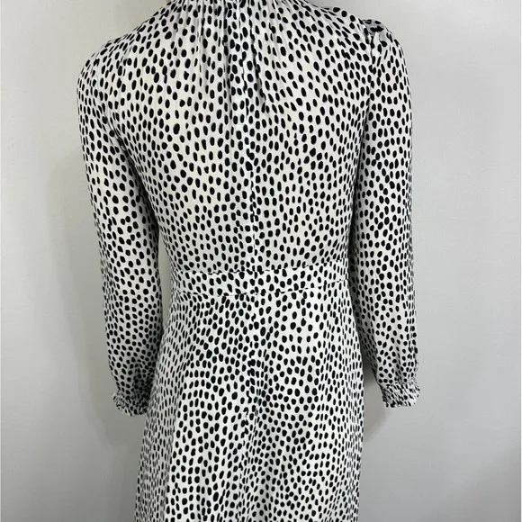 J.Crew Midi Dress Women’s Leopard Ruffle Long Sleeve Size 2 Blouson NWT