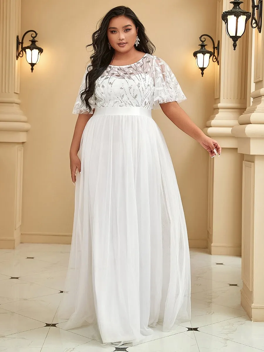 Jen flutter sleeve tulle wedding dress in Ivory Express NZ wide