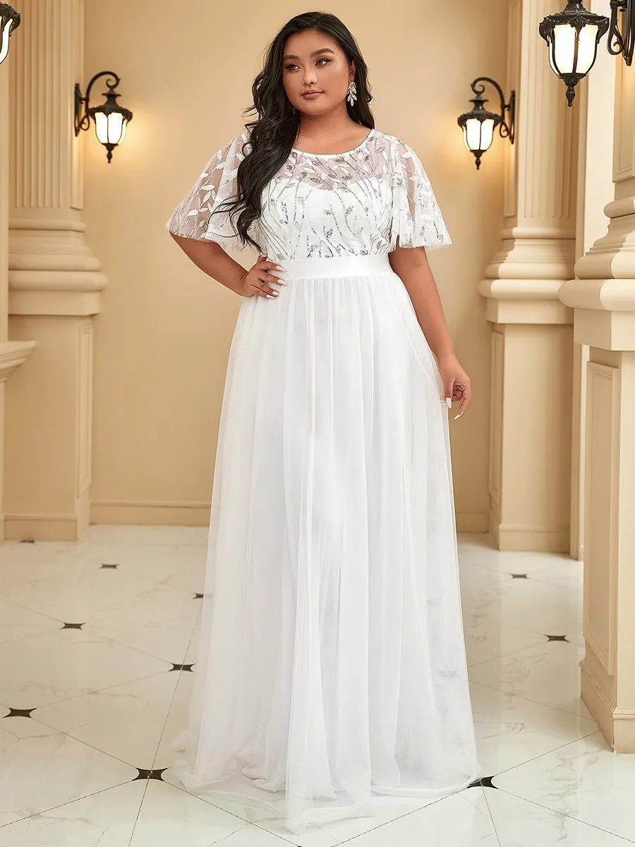 Jen flutter sleeve tulle wedding dress in Ivory Express NZ wide
