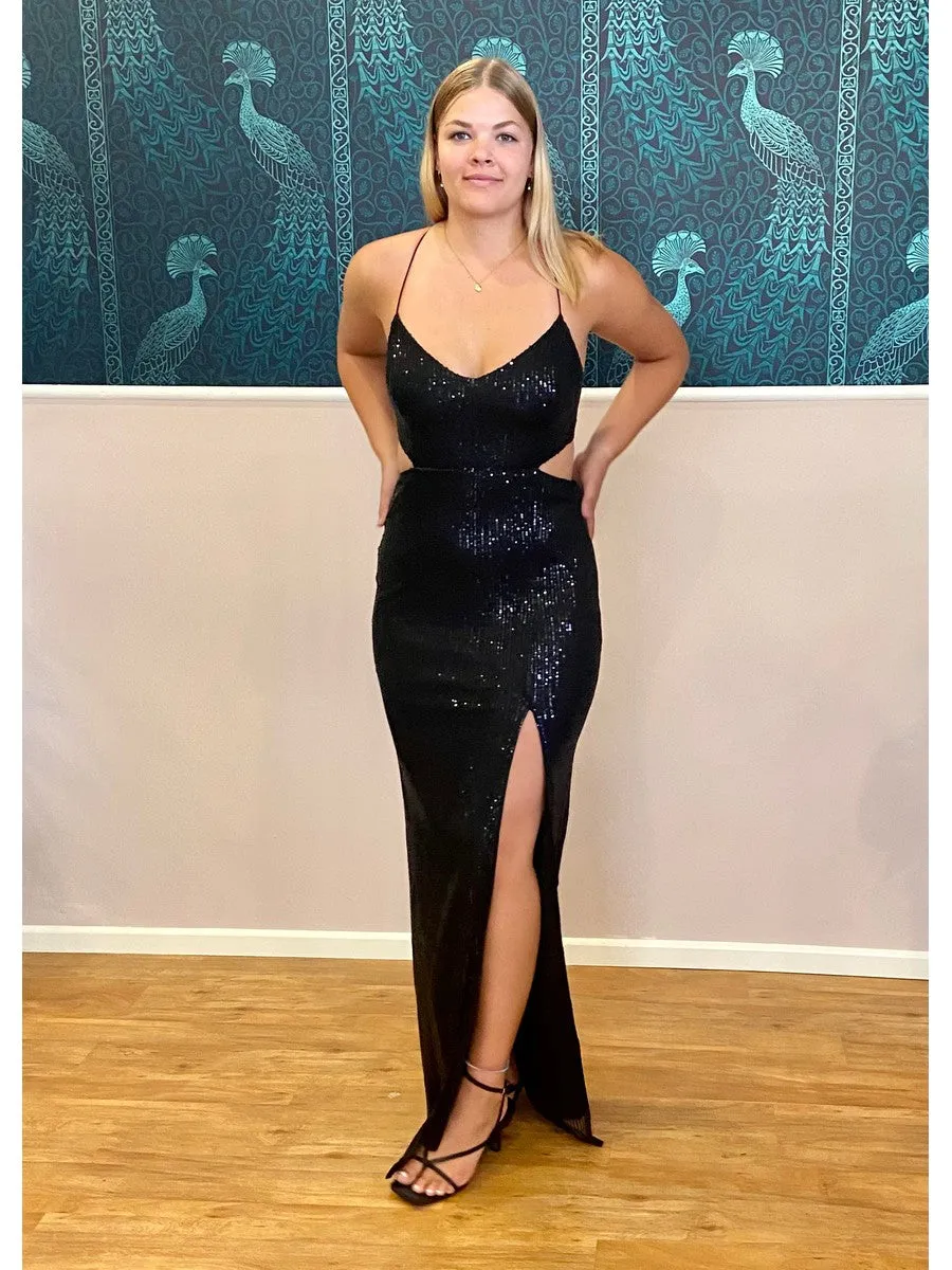 Jessica black sequin cut out ball dress Express NZ wide