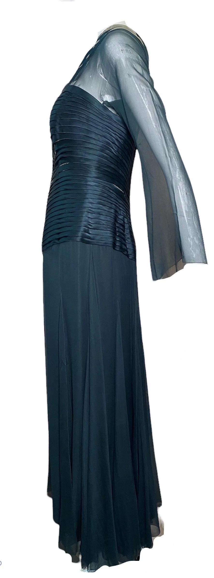 John Galliano for Christian Dior Haute Couture Gown In Sage Green Silk and Chiffon