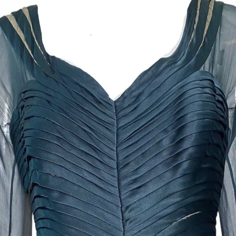 John Galliano for Christian Dior Haute Couture Gown In Sage Green Silk and Chiffon