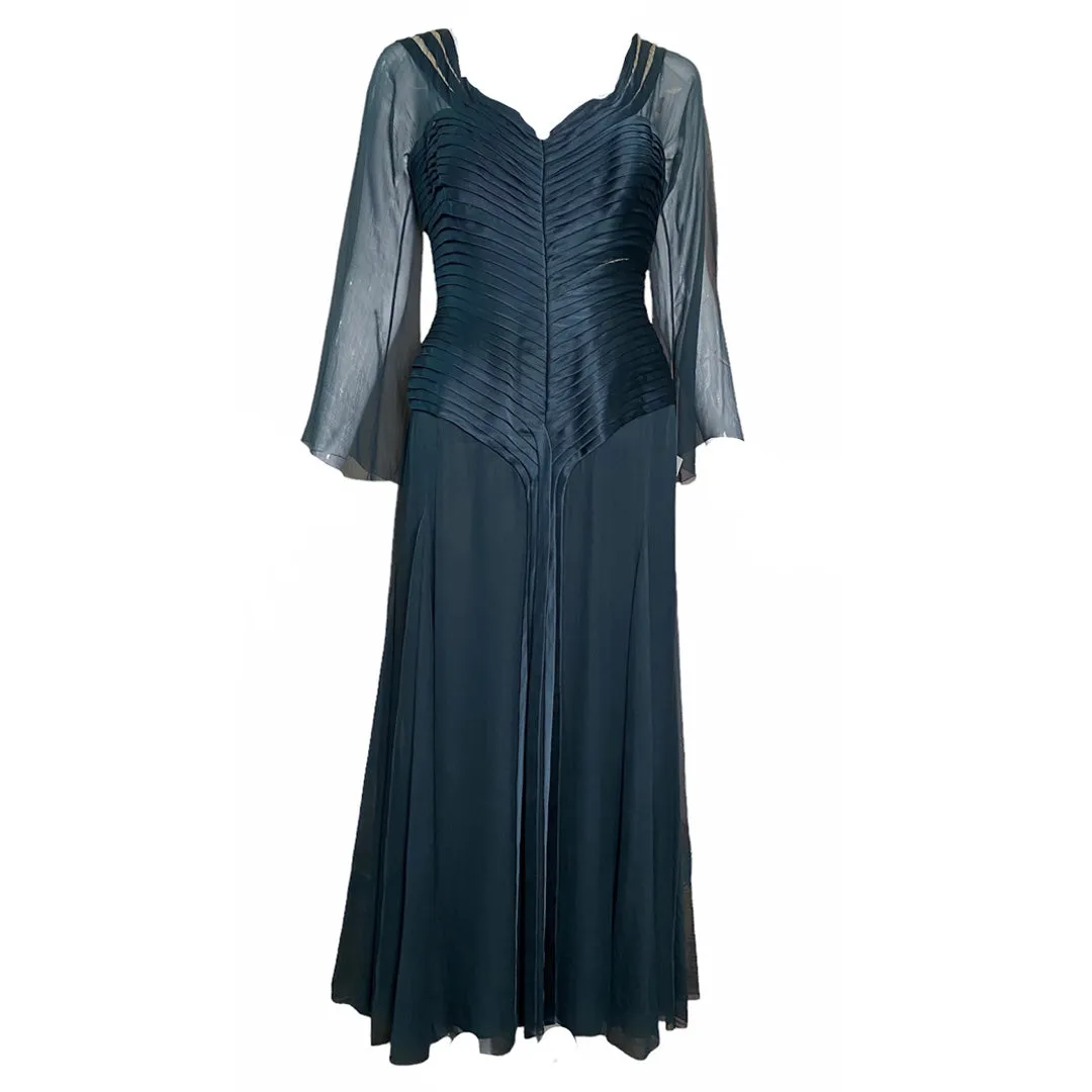 John Galliano for Christian Dior Haute Couture Gown In Sage Green Silk and Chiffon