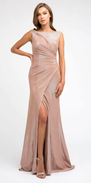 Juliet 218 Faux-Wrap Mermaid Long Dress Sleeveless