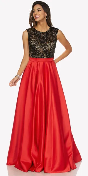 Juliet 661 Sleeveless Floor Length A-line Dress Keyhole Back