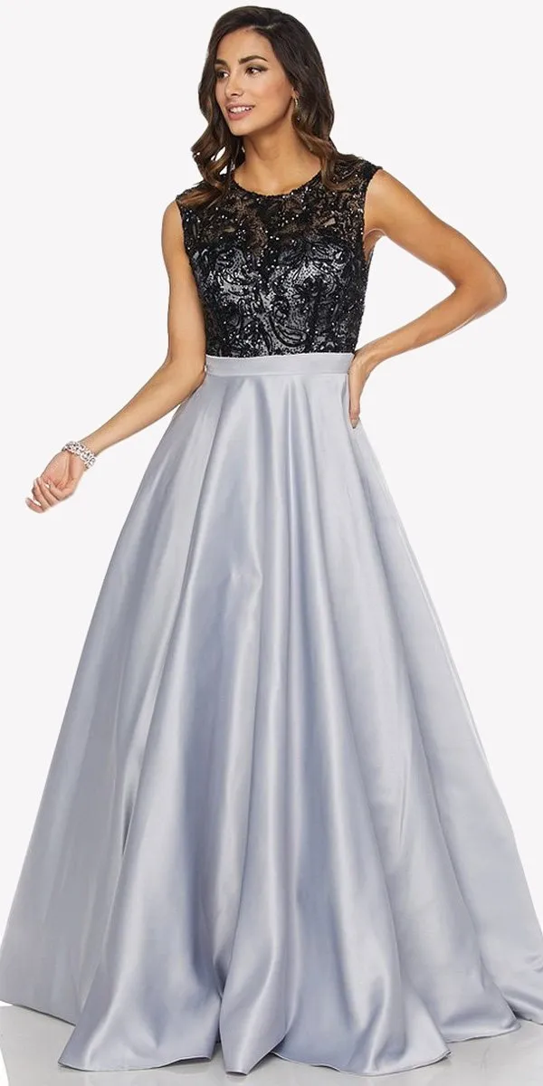 Juliet 661 Sleeveless Floor Length A-line Dress Keyhole Back