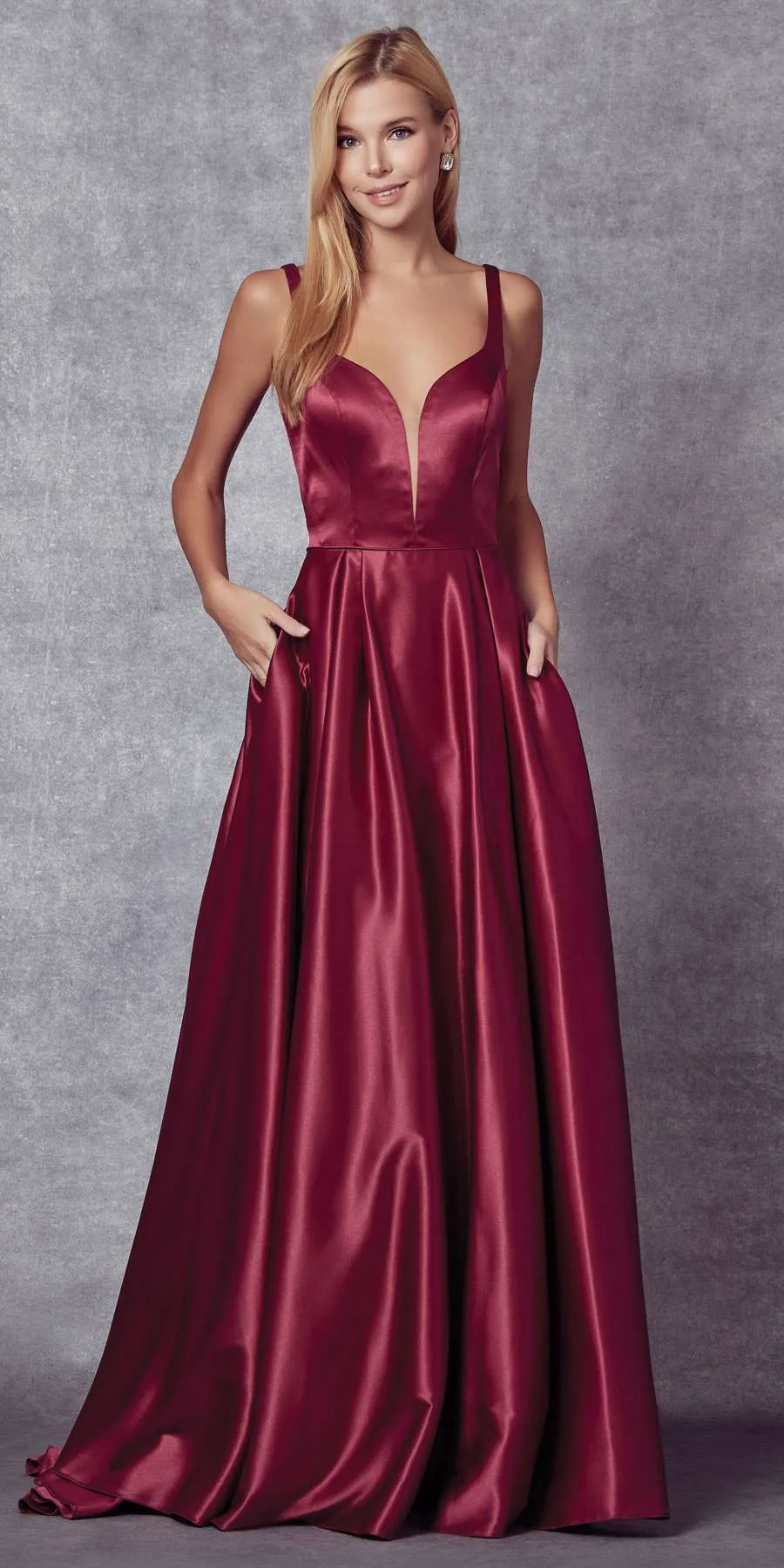 Juliet 691 Floor Length Dress A-Line Cut-Out Bow Back