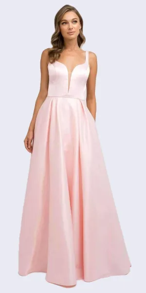 Juliet 691 Floor Length Dress A-Line Cut-Out Bow Back