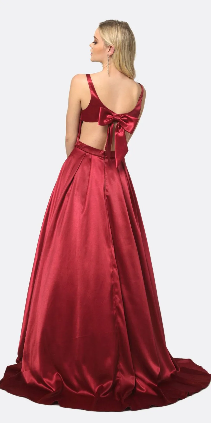 Juliet 691 Floor Length Dress A-Line Cut-Out Bow Back