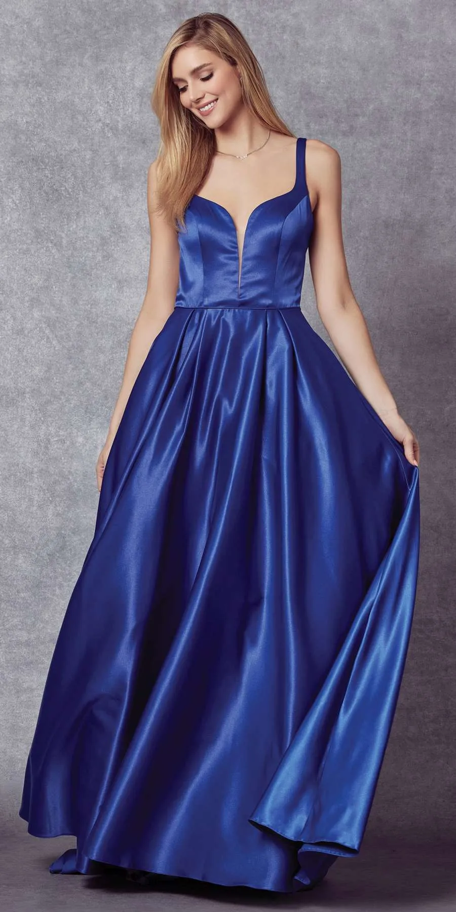 Juliet 691 Floor Length Dress A-Line Cut-Out Bow Back