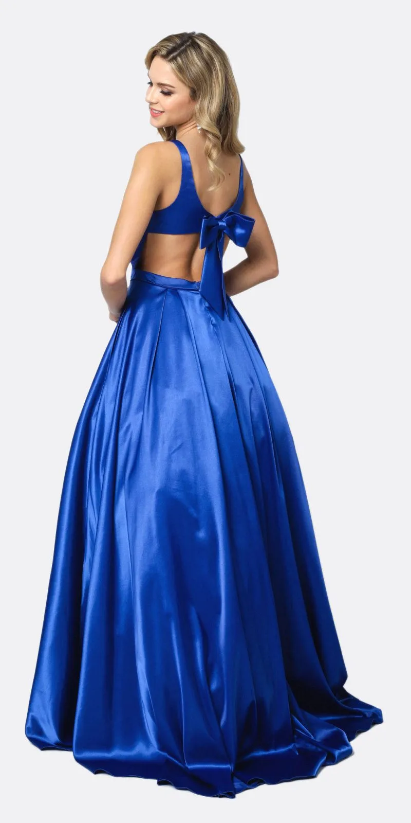 Juliet 691 Floor Length Dress A-Line Cut-Out Bow Back