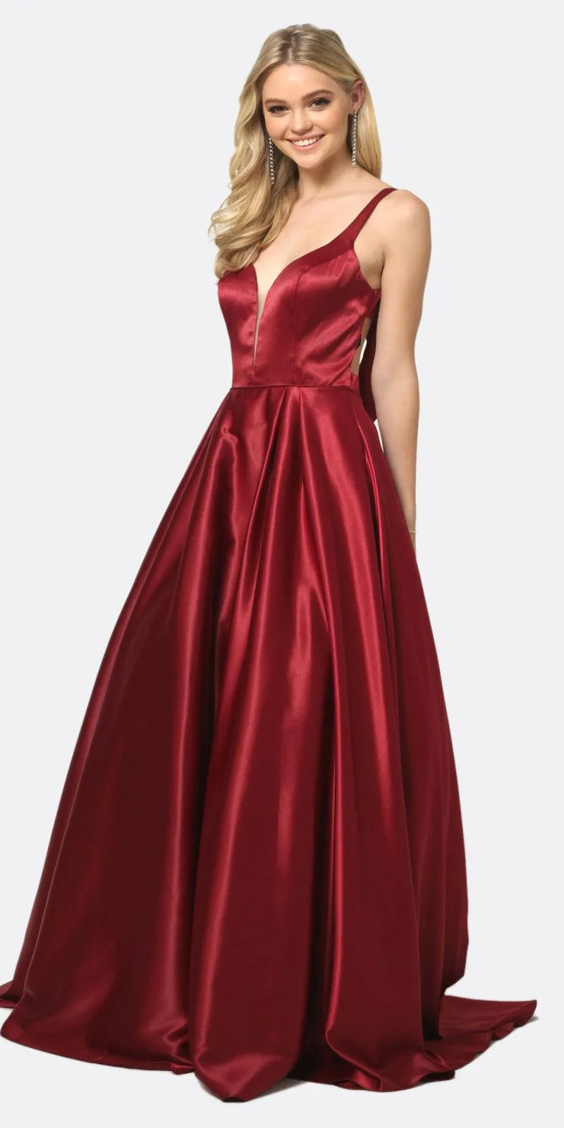 Juliet 691 Floor Length Dress A-Line Cut-Out Bow Back