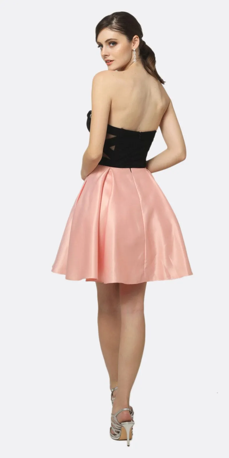Juliet 829 Two-Tone Sweetheart Short A-Line Dress