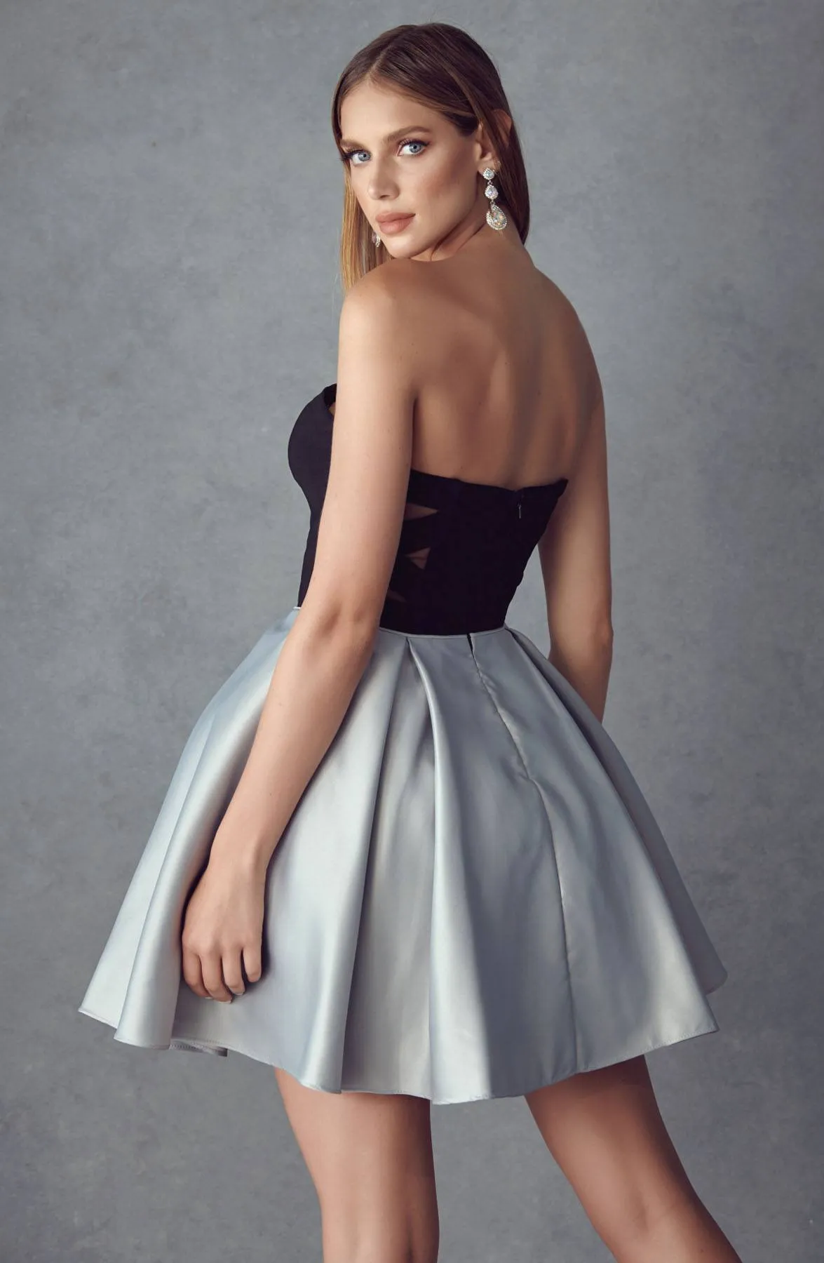 Juliet 829 Two-Tone Sweetheart Short A-Line Dress