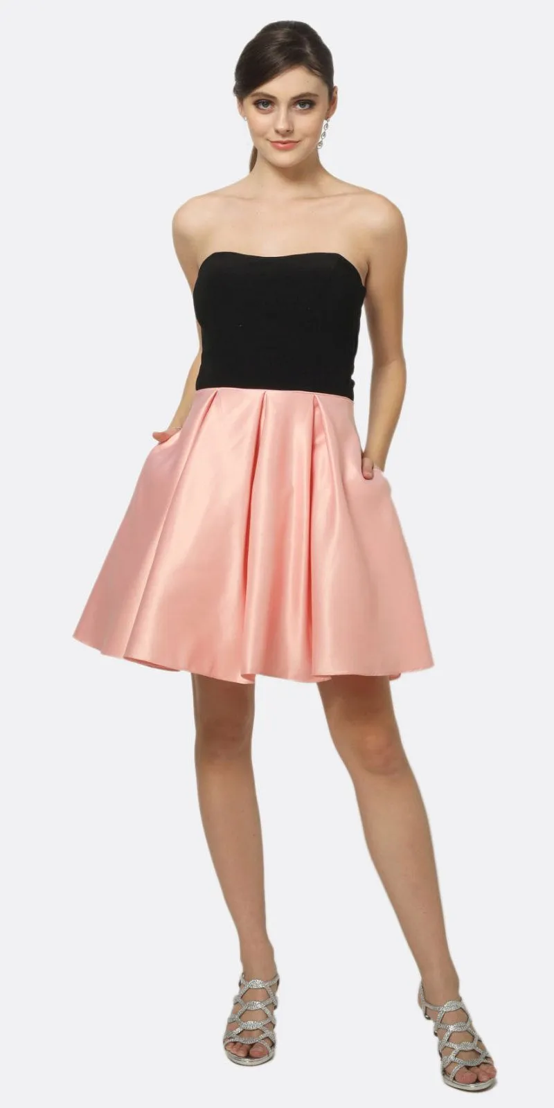 Juliet 829 Two-Tone Sweetheart Short A-Line Dress