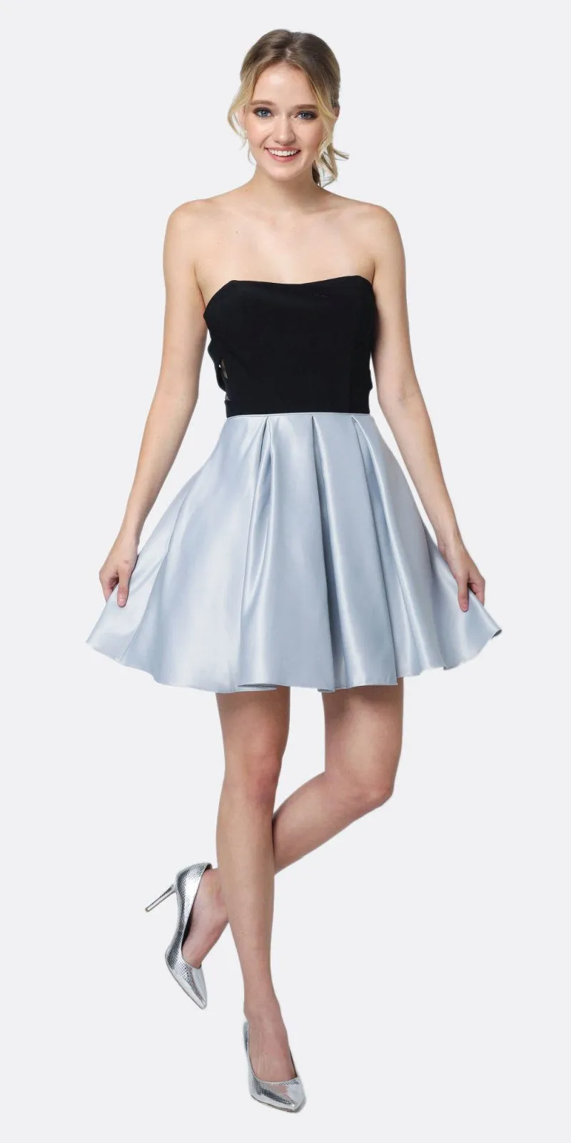 Juliet 829 Two-Tone Sweetheart Short A-Line Dress