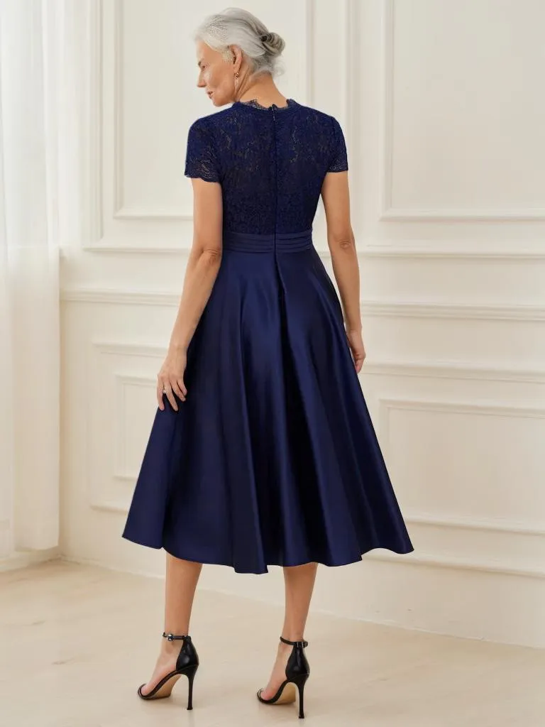June tea length mother of the bride/groom s14 dress in Navy Express NZ wide