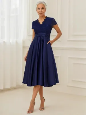 June tea length mother of the bride/groom s14 dress in Navy Express NZ wide