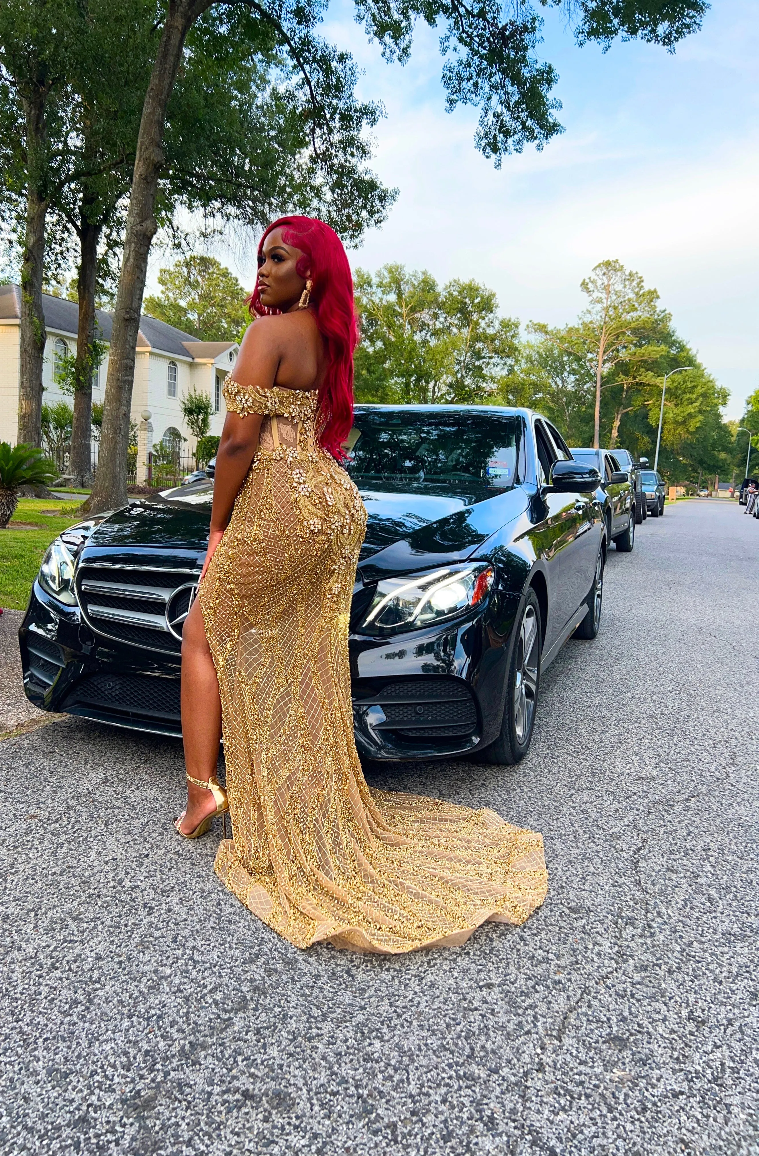 “Kayla” Crystal Beaded Gown