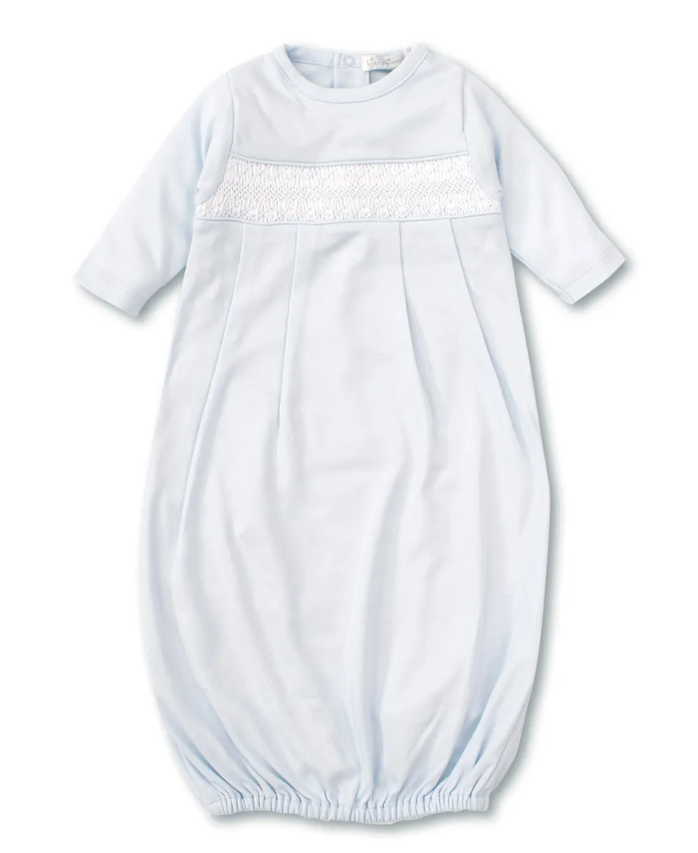 Kissy Kissy | Hand Smocked CLB Charmed Sack Gown {Light Blue}