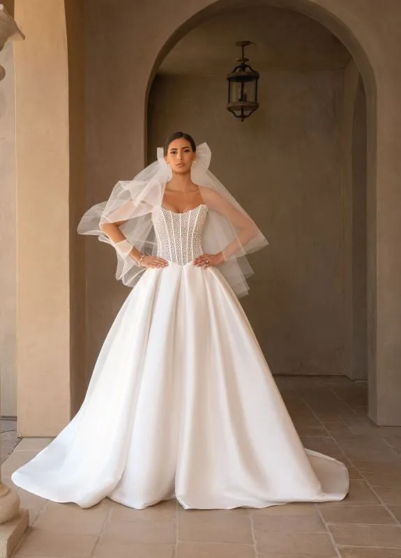 Kitty Chen Size 12 Amalia Diamond White Gown
