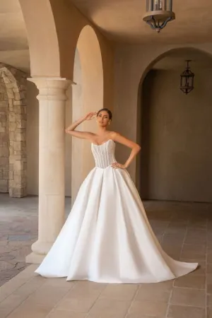 Kitty Chen Size 12 Amalia Diamond White Gown