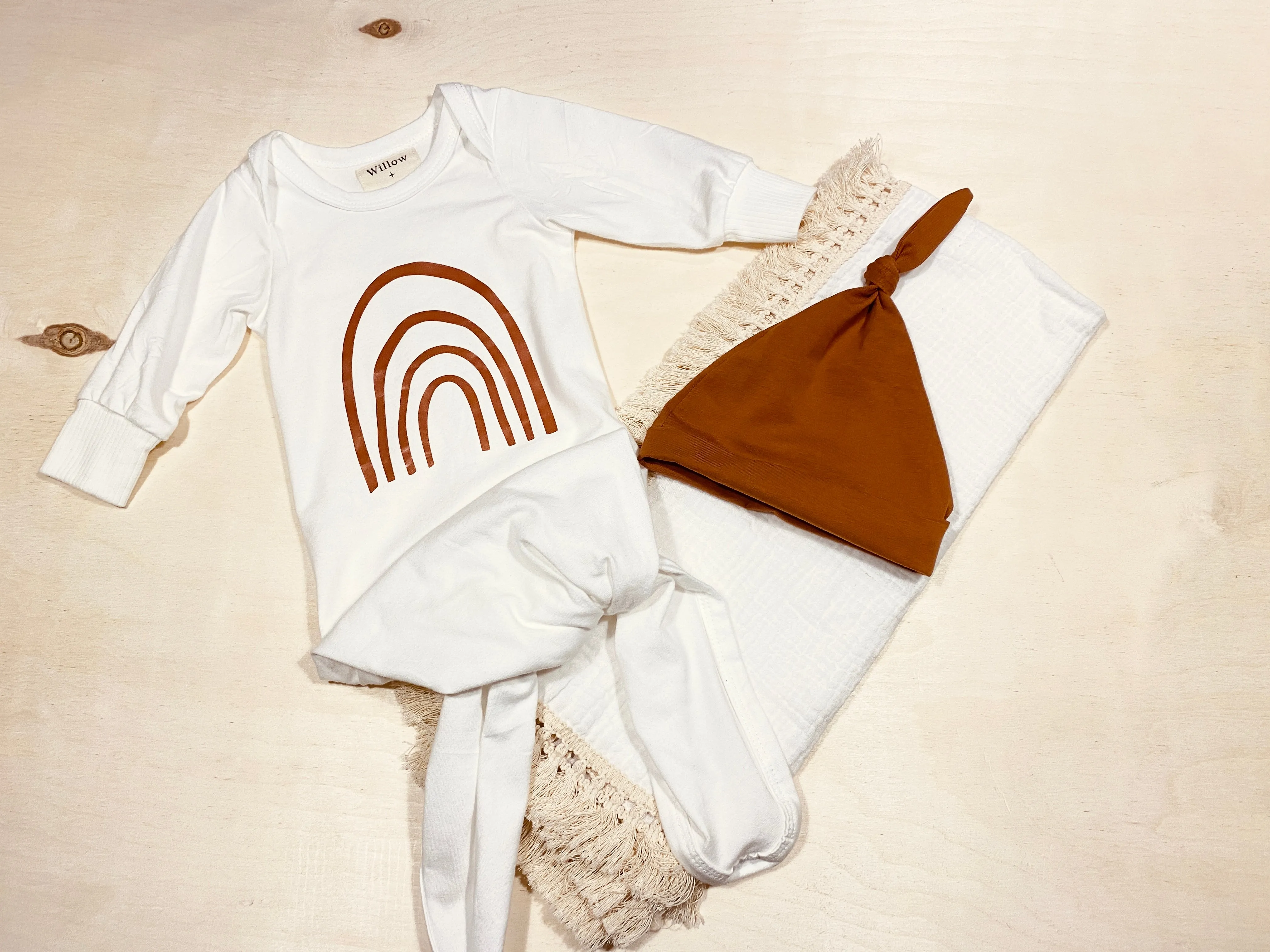 Knotted Gown - Rainbow (newborn)